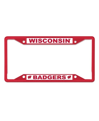 Wincraft Red Wisconsin Badgers Chrome Color License Plate Frame