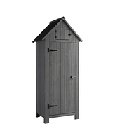 Slickblue Double Slope Top Fir Courtyard Storage Room for Durable and Organized Outdoor Storage