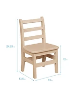 ECR4Kids 24in x 36in Rectangular Hardwood Table and Chair Set, 12in Seat Height