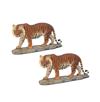 Fc Design 2-pc Set" 6"H Orange Bengal Tiger Standing on Rock Wild Cat Animal Figurine Statue Ornament Home Room Office Decor and Perfect Ideas for Hou