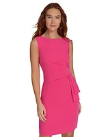 Tommy Hilfiger Petite Side-Drape Sleeveless Sheath Dress