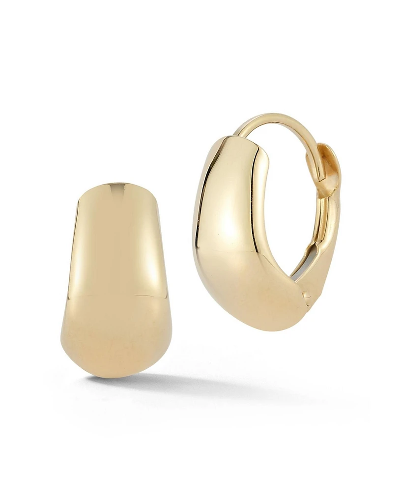 Rachel Zoe Fine Jewelry 14K Gold Bold Wide Lightweight Huggie Hoop Earrings