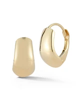 Rachel Zoe Fine Jewelry 14K Gold Bold Wide Lightweight Huggie Hoop Earrings