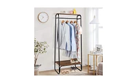 Slickblue Clothes Rack with Wood Shelf for Stylish and Functional Storage