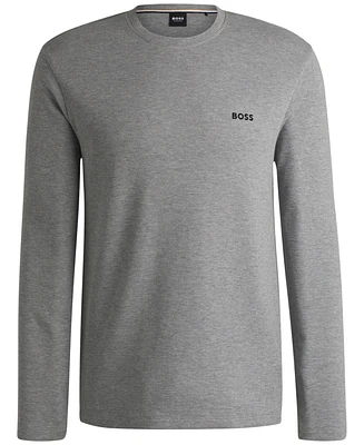 Boss by Hugo Men's Regular-Fit Waffle-Knit Long-Sleeve Pajama T-Shirt