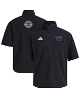 Adidas Men's Black Washington Huskies 2024 Half-Zip Short Sleeve Training Jacket