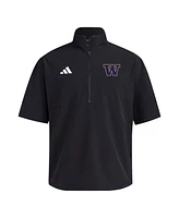 Adidas Men's Black Washington Huskies 2024 Half-Zip Short Sleeve Training Jacket