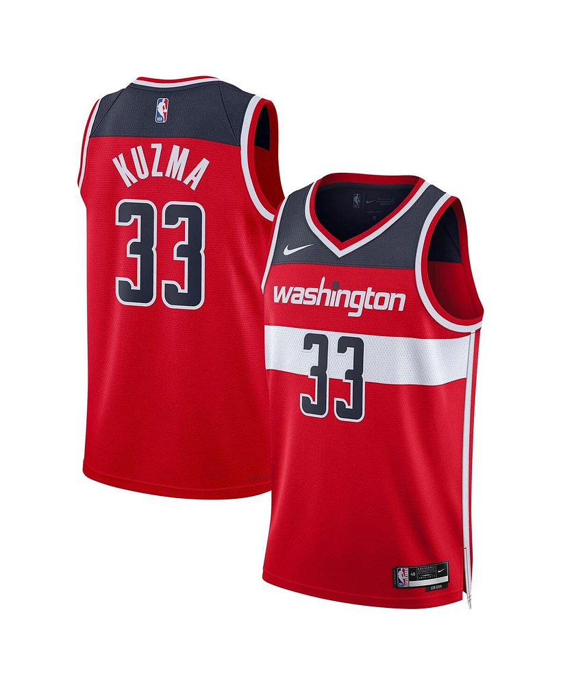 Nike Men's and Women's Kyle Kuzma Red Washington Wizards Swingman Jersey - Icon Edition