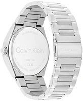 Calvin Klein Men's Distinguish Gmt Silver Tone Stainless Steel Bracelet Watch, 44mm