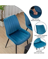 Dyhome Mid Century Dining Chairs, Upholstered Metal Side Chair