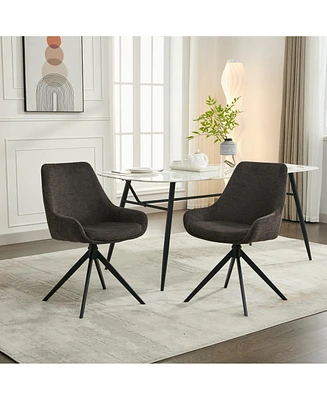 Dyhome Swivel Dining Chairs, Mid Century Modern Room Chairs with Metal Frame