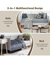 Gouun Twin Size Daybed Frame with Sturdy Wooden Slat Support