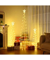 Yescom 15-Pack Christmas Spiral Light Kit Battery Powered 3/4/6 Feet Warm White For Indoor Outdoor