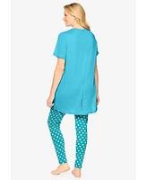 Dreams & Co. Plus Graphic Tunic Pj Set