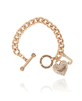 Juicy Couture Toggle Bracelet with Crystal Heart Charm