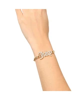 Juicy Couture Crystal Script Logo Chain Bracelet