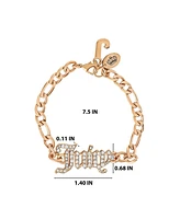 Juicy Couture Crystal Script Logo Chain Bracelet