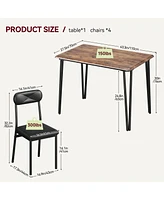 gaomon Dinner Table Set for 4,5 Piece Kitchen Table and Chairs,Rectangular Dining Room Table Set with 4 Upholstered Chair,Dinner Table Set for 4,Dinne