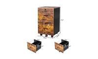Slickblue 2-Drawer Rolling Wood File Cabinet with Lock