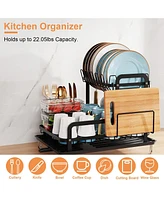 Slickblue 2-Tier Dish Drying Rack for Kitchen Dish Rack with Utensil Holder Bowl Rack Dish Rack