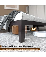 Gouun 14 Inch King Size Wood Platform Bed Frame