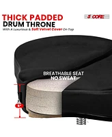 5 Core Drum Throne with Backrest Thick Padded Adjustable Guitar Stool Motorcycle Style Saddle Music Chair Seat for Adult Drummers