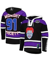 Freeze Max Men's Black/Purple Are You Afraid of the Dark Scare Squad Monster Horror Lace-Up Hoodie