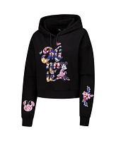 Freeze Max Women's Black Disney Minnie Mouse Cropped Pullover Hoodie