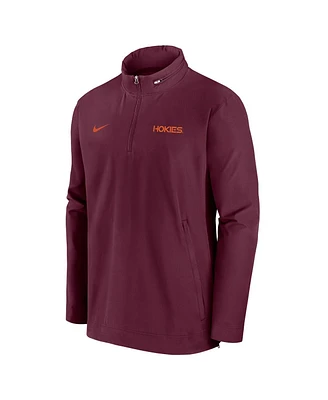 Nike Men's Maroon Virginia Tech Hokies 2024 Sideline Coach Quarter-Zip Hoodie Jacket