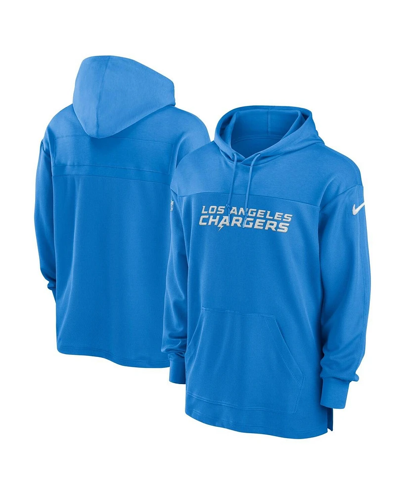 Nike Men's Powder Blue Los Angeles Chargers 2023 Sideline Lightweight Performance Hooded Top