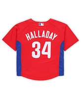 Mitchell & Ness Toddler Roy Halladay Red Philadelphia Phillies Cooperstown Collection Mesh Batting Practice Jersey