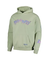 Freeze Max Men's Light Green Rick And Morty '90s Rave Dropped Shoulder Pullover Hoodie