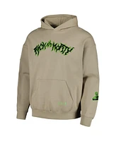 Freeze Max Men's Tan Rick And Morty '90s Rave Dropped Shoulder Pullover Hoodie