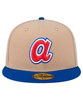 New Era Men's Khaki Atlanta Braves 59fifty Fitted Hat