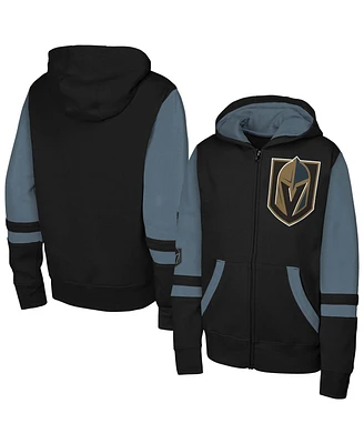 Outerstuff Big Boys and Girls Black Vegas Golden Knights Face Off Full-Zip Hoodie