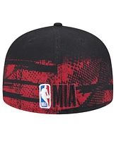 New Era Men's Black/Red Miami Heat Tip-Off 59FIFTY Fitted Hat