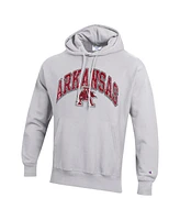 Champion Men's Gray Arkansas Razorbacks Vault Late Night Reverse Weave Pullover Hoodie