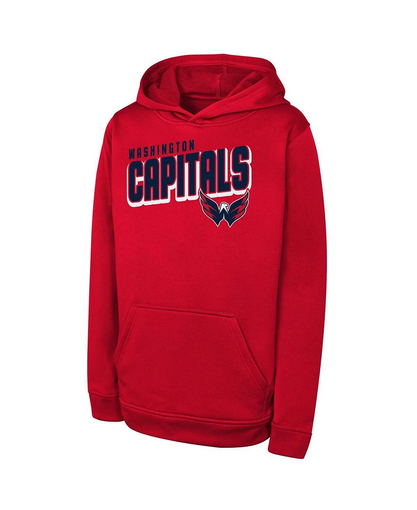 Outerstuff Big Boys and Girls Red Washington Capitals Cyber Punk Performance Hoodie