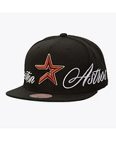 Mitchell & Ness Men's Black Houston Astros Just Don X Mlb Lux Script Snapback Hat