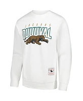 Mitchell & Ness Men's White Jacksonville Jaguars Duval Classic Logos Pullover Sweatshirt