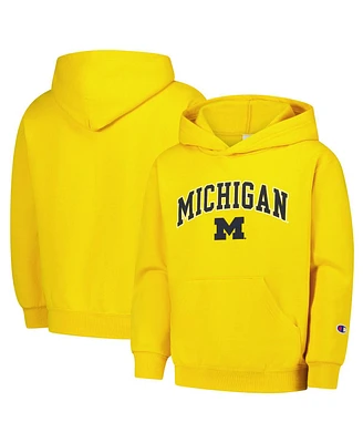 Champion Big Boys and Girls Maize Michigan Wolverines Campus Pullover Hoodie