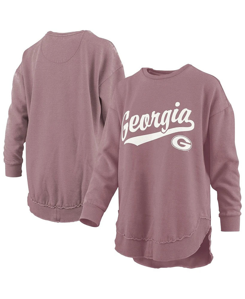 Pressbox Women's Pink Georgia Bulldogs Poncho Fleece Pullover Sweatshirt