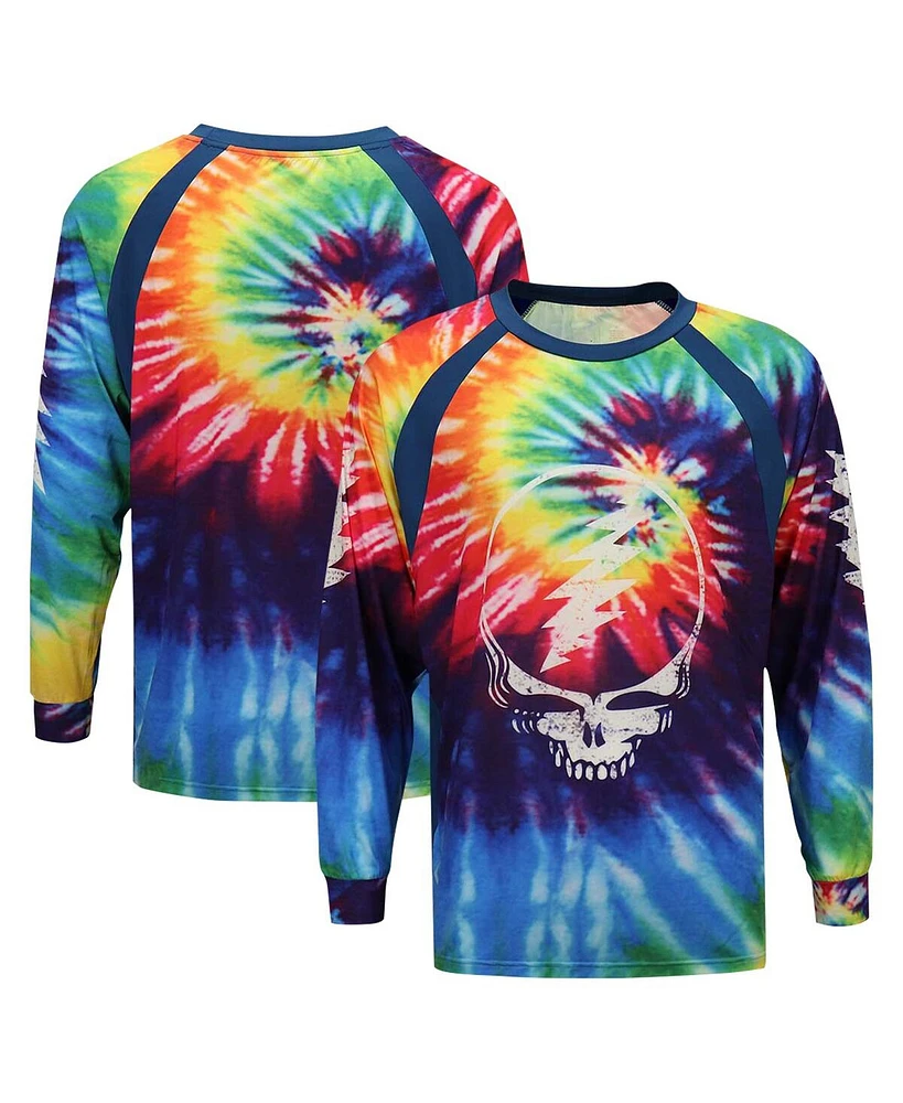 Section 119 Men's and Women's The Grateful Dead Logo Tie-Dye Upf 50 Raglan Long Sleeve Swim Shirt