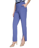 Calvin Klein Women's Front-Slit Slim-Leg Pants