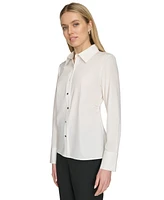 Calvin Klein Women's Long-Sleeve Button-Front Blouse