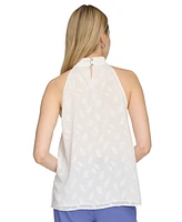 Calvin Klein Women's Patterned Halter-Neck Blouse