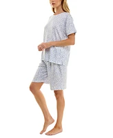Roudelain Women's Printed Butter-Knit Bermuda Pajama Set