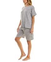 Roudelain Women's Printed Butter-Knit Bermuda Pajama Set