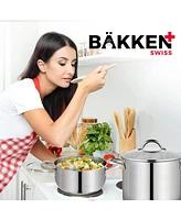 Bakken- Swiss Bakken-Swiss Deluxe 3-Quart Stainless Steel Stockpot w/Tempered Glass See-Through Lid