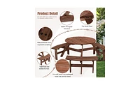 Slickblue 6-Person Outdoor Picnic Table for Comfortable and Stylish Outdoor Dining